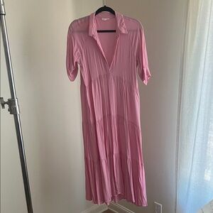 A Loves A Pink Midi Dress